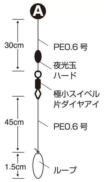ワカサギ鬼楽電動用リーダーループ   0.6号  2セット