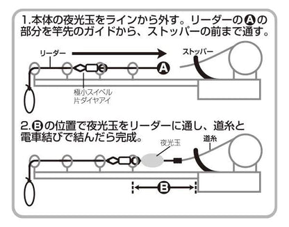 ワカサギ鬼楽電動用リーダーループ   0.6号  2セット