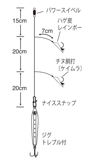 特選 SLショアジギングサビキセット   20g 2本鈎×1セット