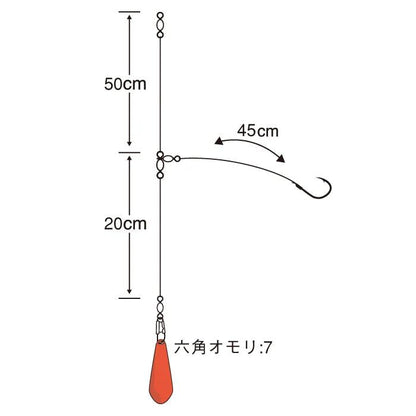 堤防青物ライトのませセット 12号/ハリス6号