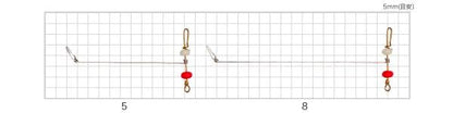【アウトレット】道具屋ハリス止め 一発五目天秤 5cm 2本入