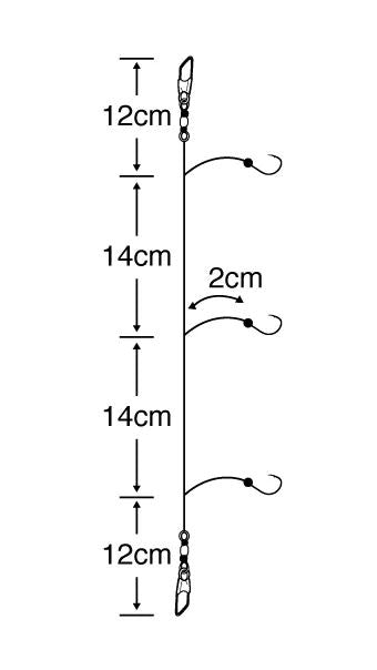 ピカイチ小鮎 ホワイトパール 全長52cm 2号 3本鈎×2セット