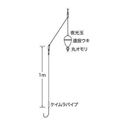 特選 太刀魚銀座投げ天秤セット S 鈎1号/ハリス6号 1セット入