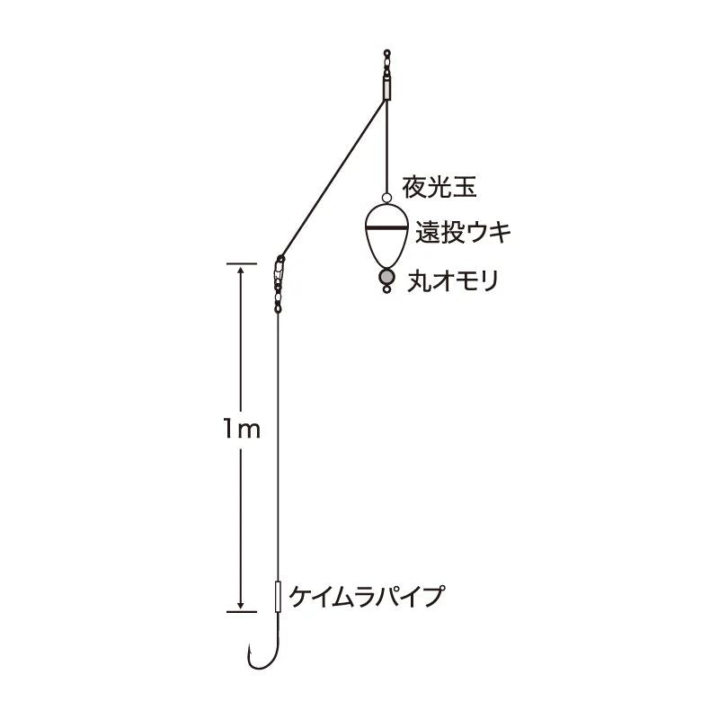 特選 太刀魚銀座投げ天秤セット M 鈎1/0号/ハリス6号 1セット入