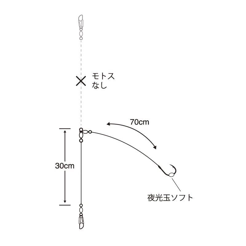 実船ダイレクト泳がせ胴突ケイムラフック 鈎14号/ハリス14号/ステ糸6号 1本鈎2セット入