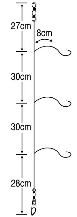 【アウトレット】メバル胴突3本 3セット   10号 ハリス1.5