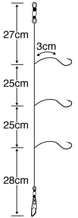 カワハギベイ   3号 ハリス2 3本鈎×2セット