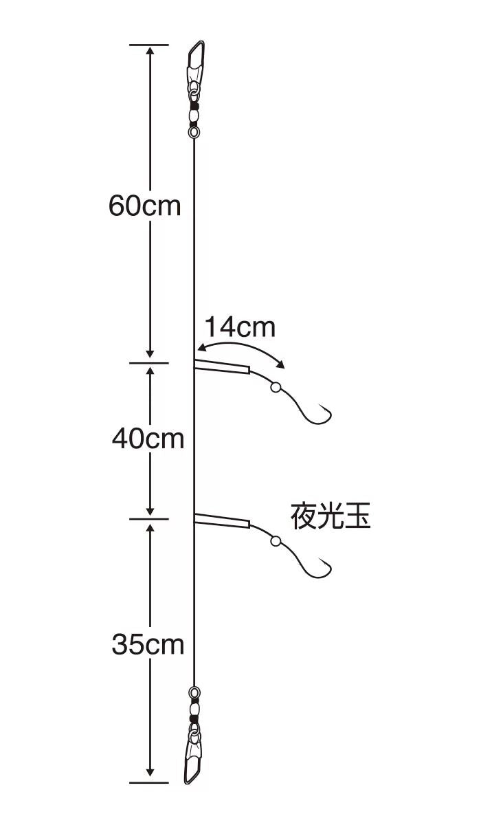 イシモチ投舟   11号 ハリス2 2本鈎×2セット