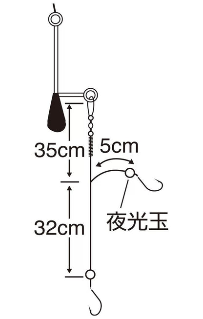 ちょいハゼセット   6号 ハリス1 2本鈎+スペア1セット