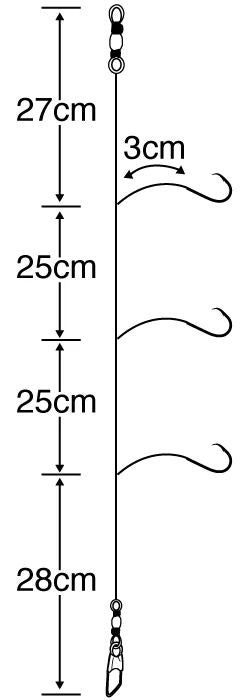 カワハギ   5号 ハリス2 3本鈎×2セット