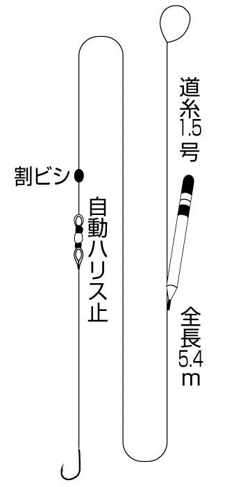 うきうき堤防カゴ五目   8-1.5 1本鈎＋スペア鈎2本