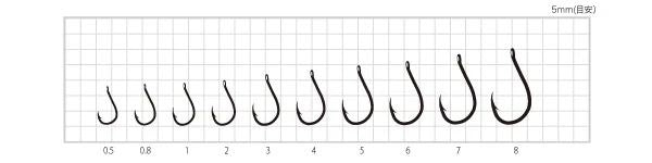 カン付チヌ  黒(ブラック) 6号  14本入