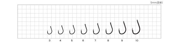 カン付グレ  ツヤ消し黒 7号  13本入