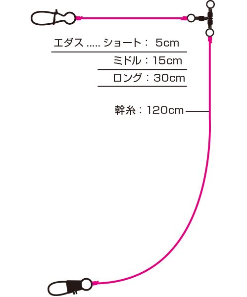 イカメタル仕掛 SV-1 エステル スタンダード ロング 120cm ピンク ポリエステル