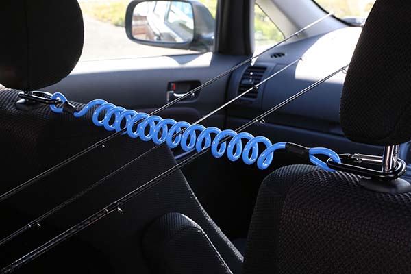 A-0107 ハードスパイラルロッドホルダー 最小23～最大85cm ライトブルー