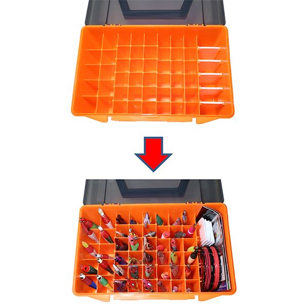 A-1006 イカメタルストッカー52 縦18.5×横27.5×高さ13cm オレンジ