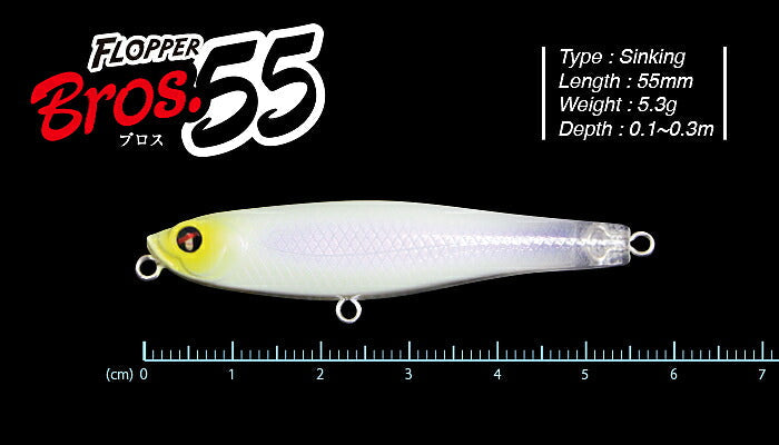 フロッパーブロス55 FLOPPER Bros 55 シンキング 03/クリアホロラメ 55mm 5.3g