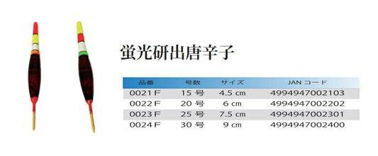 蛍光研出唐辛子 15号 4.5cm