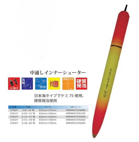 【アウトレット】中通しインナーシューター 2-18～20号 φ25×370mm